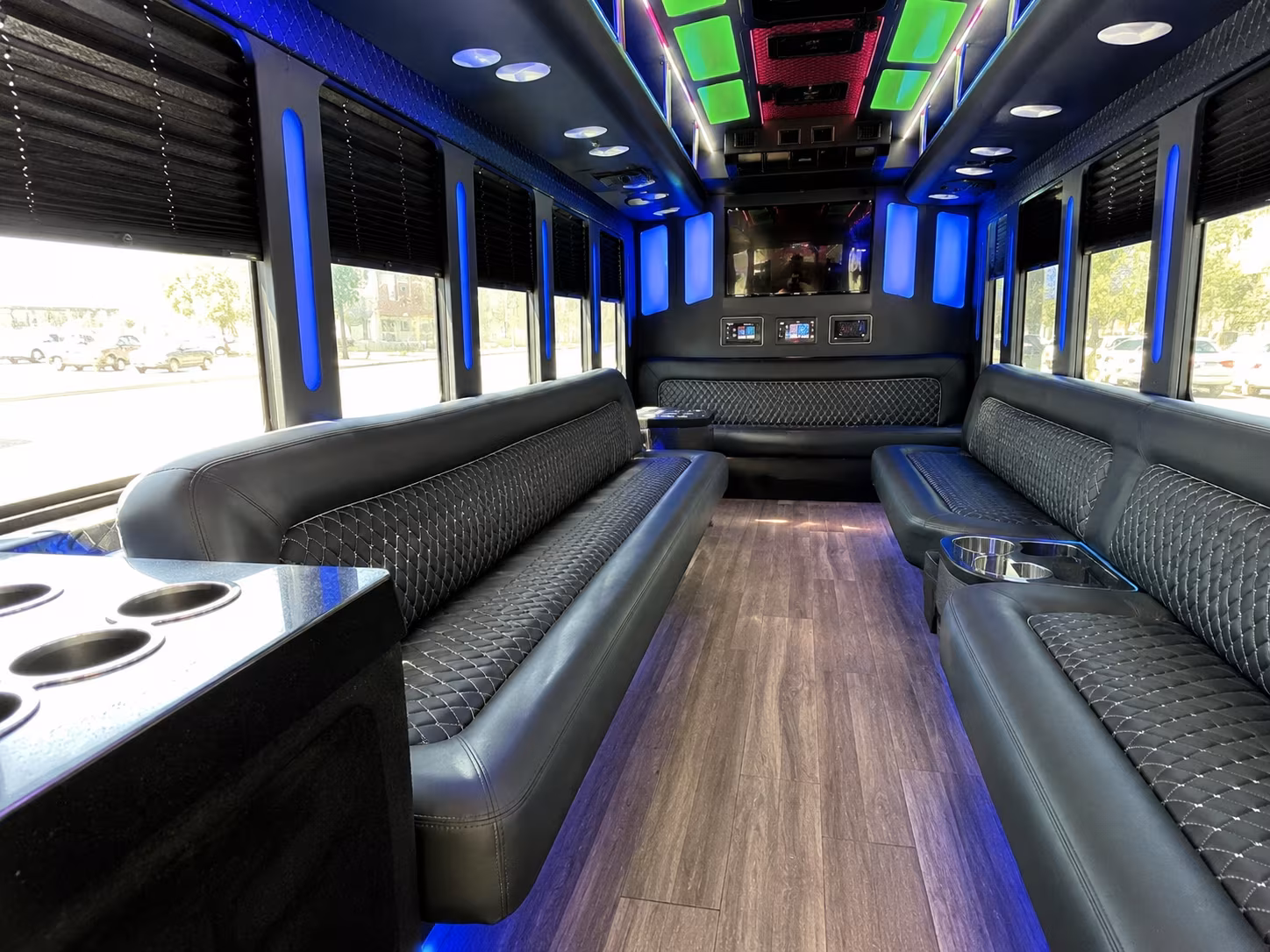 temecula 15 passenger party bus inside