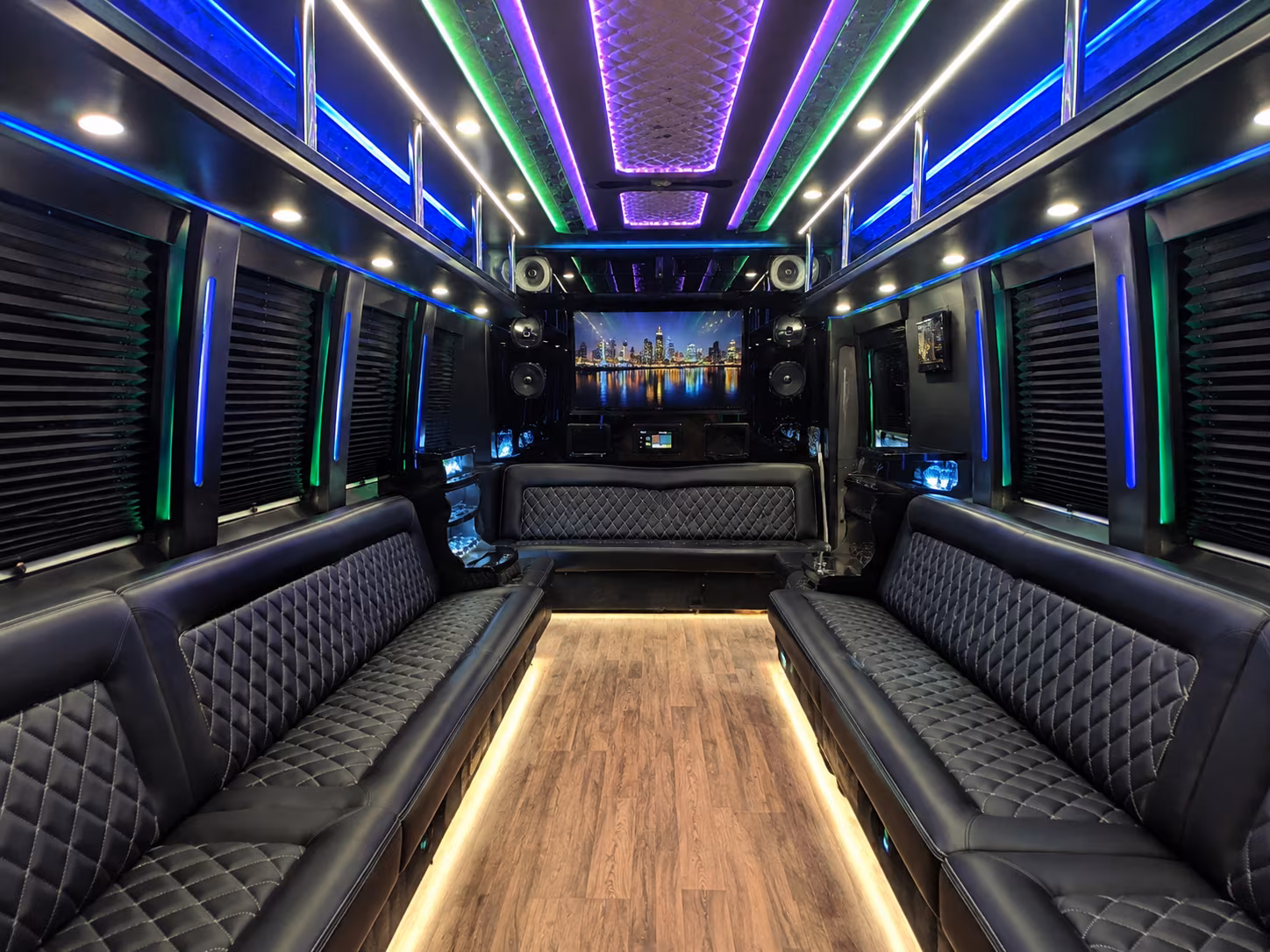 temecula 25 passenger party bus interior